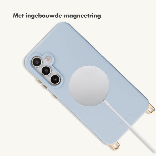 Selencia Rivièra MagSafe Backcover met afneembare haakjes Samsung Galaxy S25 / S24 - Powder Blue