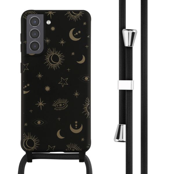 imoshion Siliconen design hoesje met koord Samsung Galaxy S21 - Sky Black