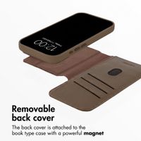 Accezz 2-in-1 Leather Bookcase with MagSafe Apple iPhone 18 Pro / 17 Pro - Coffee Brown