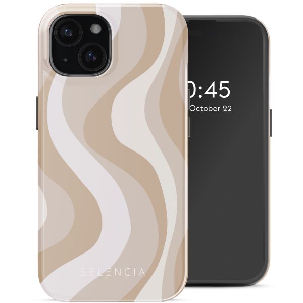 Selencia Vivid Tough Backcover met MagSafe Apple iPhone 15 - Desert Waves Beige