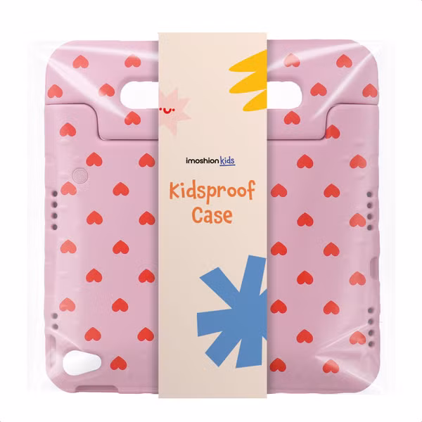 imoshion Kidsproof Design Backcover met handvat Apple iPad 9 (2021) 10.2 inch / iPad 8 (2020) 10.2 inch / iPad 7 (2019) 10.2 inch - Hartjes
