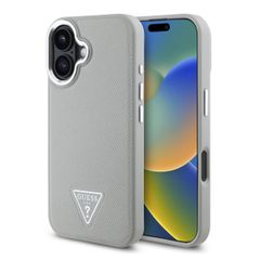 Guess Grained Triangle Case MagSafe Apple iPhone 16 - Beige