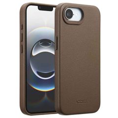 Accezz Leather Back Cover with MagSafe Apple iPhone 17e / 16e - Coffee Brown