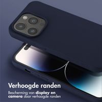 Selencia Siliconen hoesje met afneembaar koord Apple iPhone 14 Pro - Donkerblauw