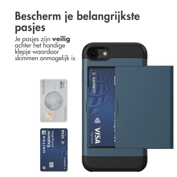 imoshion Backcover met pasjeshouder Apple iPhone SE (2022 / 2020) / 8 / 7 - Donkerblauw