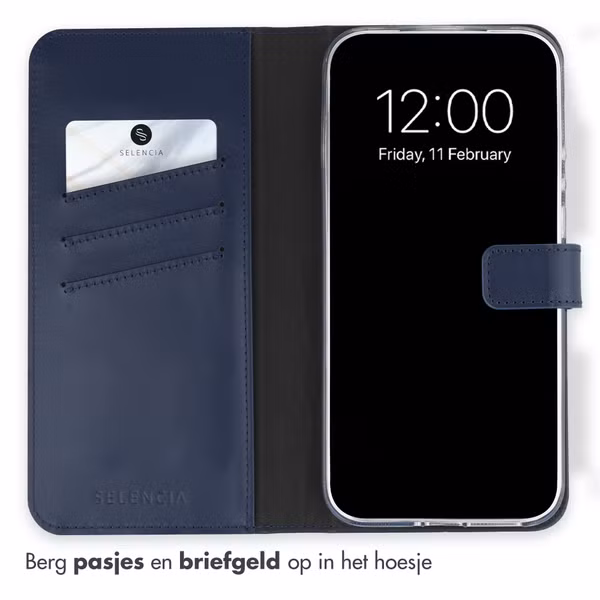 Selencia Echt Leren Bookcase Xiaomi 17 Ultra - Donkerblauw