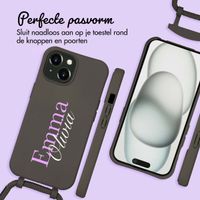 Gepersonaliseerd Color Backcover MagSafe met afneembaar koord en naam  iPhone 15 - Black Coffee