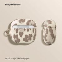 Selencia Sabi Case met panterprint  Apple Airpods 4 - Soft Ivory