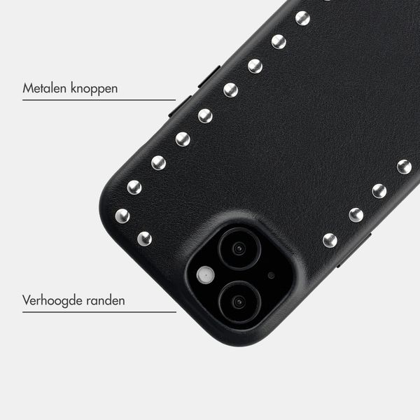 Selencia Studs Backcover met MagSafe Apple iPhone 15 - Velvet Black