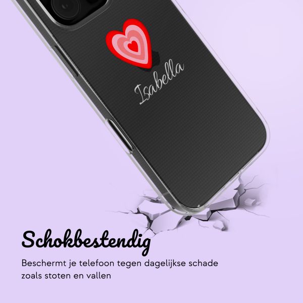 Gepersonaliseerd hoesje met hartje iPhone 16 Pro Max - Transparant