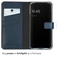 Selencia Echt Lederen Bookcase Google Pixel 8 - Blauw