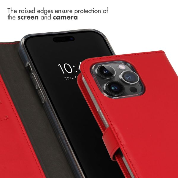 Selencia Genuine Leather Book Case Apple iPhone 15 Pro Max - Red