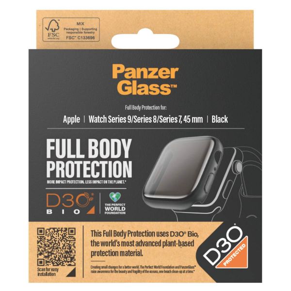 PanzerGlass Full Body Case Apple Watch Series 9 - 45 mm - Zwart