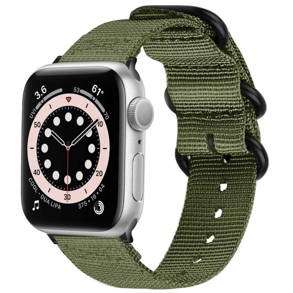 imoshion Nylon bandje Apple Watch Series 1-9 / SE - 38/40/41 mm / Series 10 - 42 mm - Lichtgroen