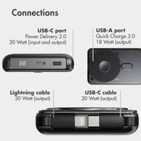 imoshion 4-in-1 MagSafe Powerbank with Stand 10,000 mAh - Power Delivery - iPhone / AirPods / Apple Watch - Black