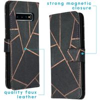imoshion Design Softcase Bookcase Samsung Galaxy S10 - Black Graphic