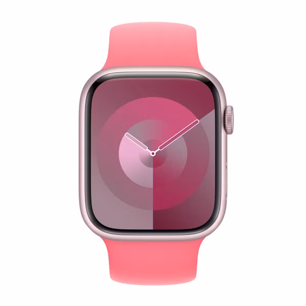 Apple Siliconen solobandje Apple Watch Series 1 - 11 / SE / Ultra (44/45/46/49 mm) - Maat 1 - Pink