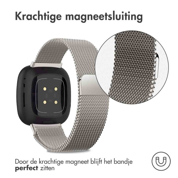 imoshion Milanees magnetisch bandje Fitbit Versa 4/ 3 / Sense (2) - Starlight