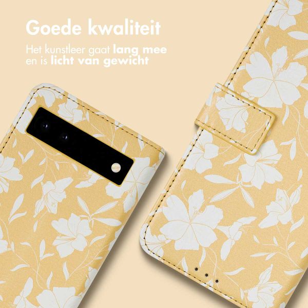 imoshion Design Bookcase Google Pixel 6a - Yellow Flowers