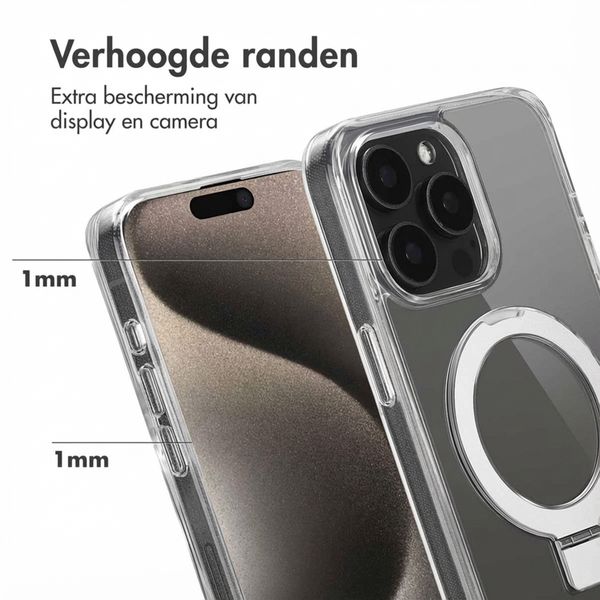 Accezz Ring Stand Backcover met MagSafe Apple iPhone 15 Pro Max - Transparant