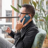 Accezz Leather Backcover met MagSafe Apple iPhone 14 Pro Max - Donkerblauw