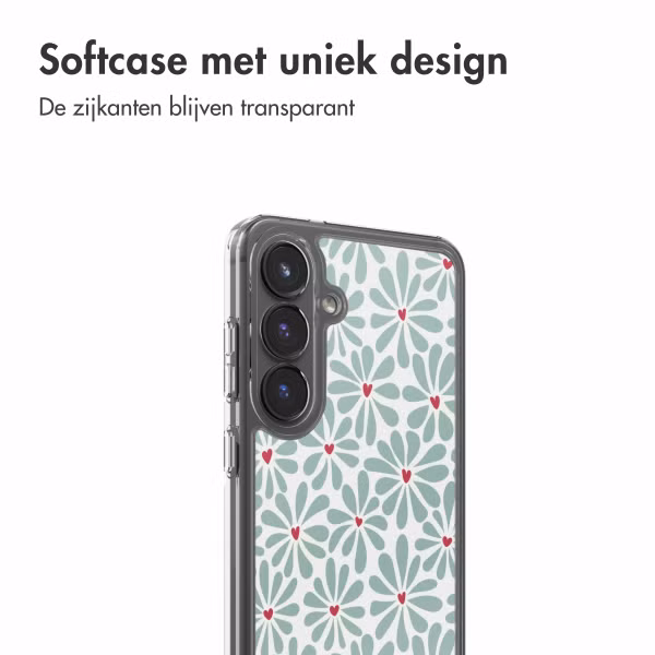 imoshion Design hoesje Samsung Galaxy S25 FE - Bloom Love Sage Green