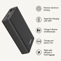 imoshion Ultra Series Aluminium Powerbank 20,000 mAh - Quick Charge and Power Delivery - Black