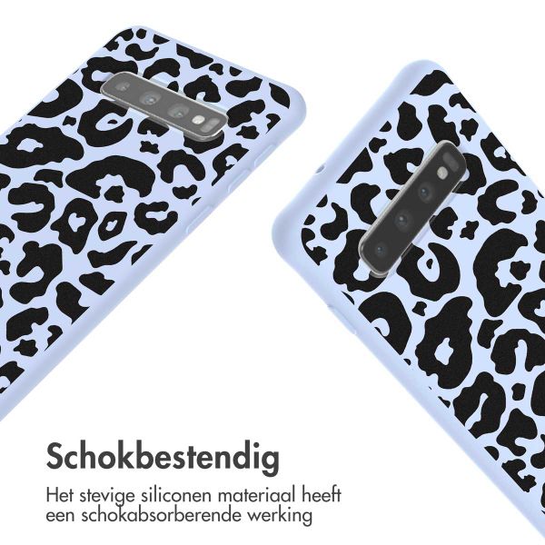 imoshion Siliconen design hoesje met koord Samsung Galaxy S10 - Animal Lila