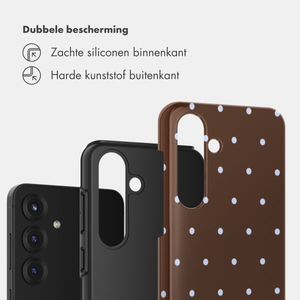 Selencia Vivid Backcover Samsung Galaxy S25 - Happy Dots Chocolate