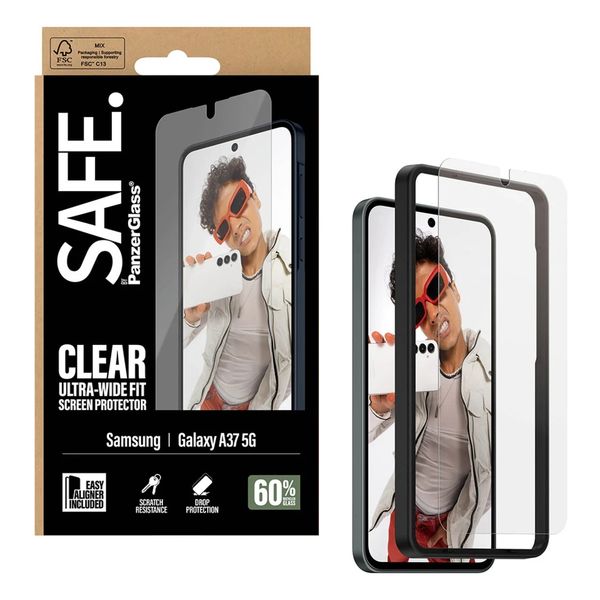 SAFE by PanzerGlass Ultra-Wide Fit Screenprotector incl. applicator Samsung Galaxy A37 (5G)