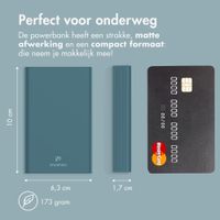 imoshion Ultra Series Aluminium Powerbank 10.000 mAh - Quick Charge en Power Delivery - Petrol Green