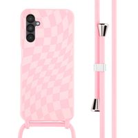 imoshion Siliconen design hoesje met koord Samsung Galaxy A14 (5G/4G) - Retro Pink