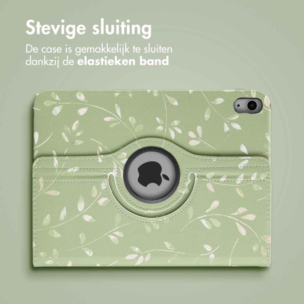 imoshion 360° Draaibare Design Bookcase Apple iPad 11 (2025) 11 inch A16 / iPad 10 (2022) 10.9 inch - Green Flowers