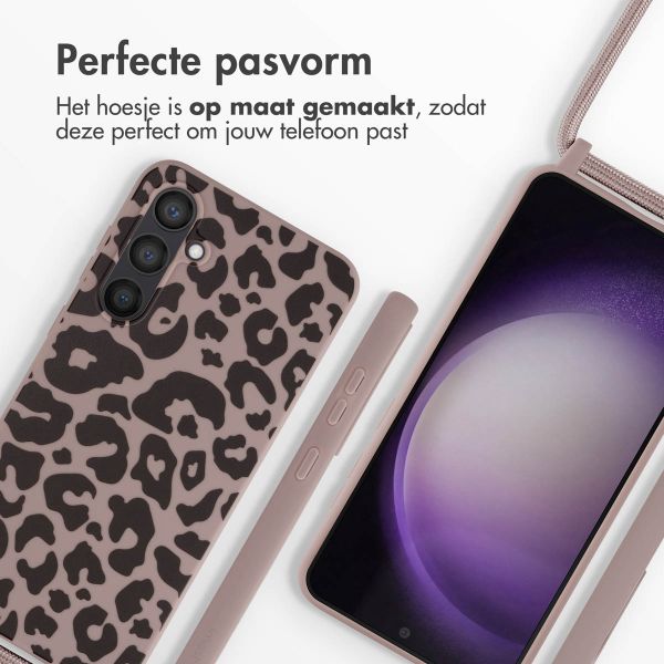 imoshion Siliconen design hoesje met koord Samsung Galaxy S23 FE - Animal Pink