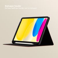 Selencia Sabi Bookcase met panterprint Apple iPad 11 (2025) 11 inch A16 / iPad 10 (2022) 10.9 inch - Mocha Brown