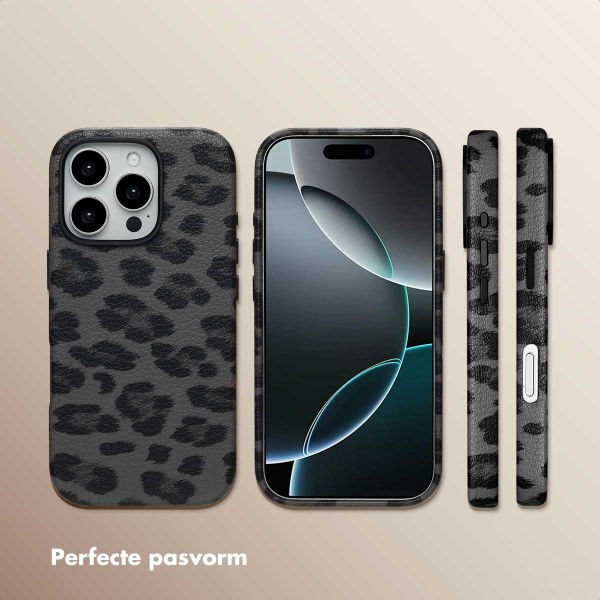 Selencia Sabi Backcover Panterprint met MagSafe Apple iPhone 16 Pro - Midnight Black