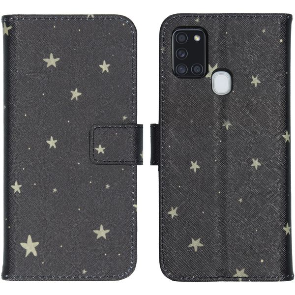 imoshion Design Softcase Bookcase Samsung Galaxy A21s - Stars Gold