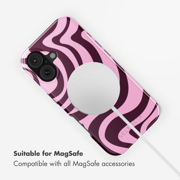Selencia Vivid Back Cover with MagSafe Apple iPhone 17 - Wavy Swirl Pink Plum