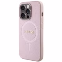 Guess Saffiano Backcover MagSafe Apple iPhone 15 Pro - Roze