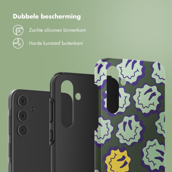 Selencia Vivid Backcover Samsung Galaxy A55 - Wavy Smiley Green