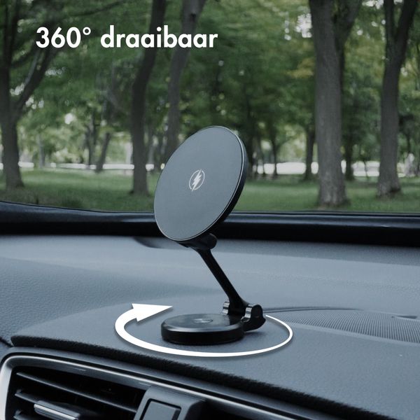 imoshion Telefoonhouder auto met MagSafe - Draadloze oplader - Dashboard - Zwart