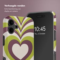 Selencia Vivid Tough Backcover met MagSafe iPhone 16 - Double Hearts Plum Fern