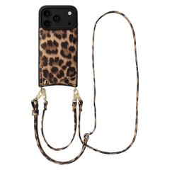 Selencia Nova Telefoonhoes met Koord en Pashouder Apple iPhone 18 Pro / 17 Pro - Leopard