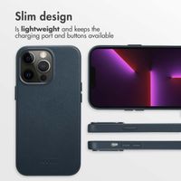 Accezz Leather Back Cover with MagSafe Apple iPhone 13 Pro - Nightfall Blue