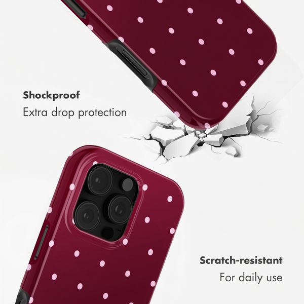 Selencia Vivid Back Cover Apple iPhone 16 Pro Max - Happy Dots Burgundy