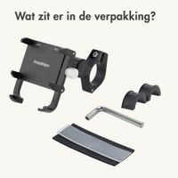 imoshion Aluminium Telefoonhouder Fiets - 360° draaibaar - Lichtgewicht - Universeel - Zwart