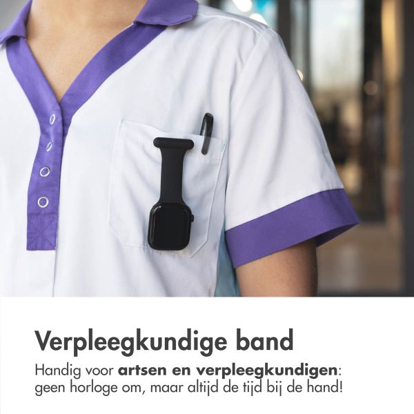 imoshion Verpleegkundige siliconenband Apple Watch Series 1 t/m 9 / SE (38/40/41 mm) | Series 10 / 11 (42 mm) - Zwart