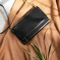 Selencia Eny Uitneembare Vegan Lederen Clutch Galaxy S10 - Zwart