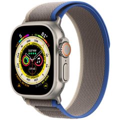 Apple Trail Loop Band Apple Watch Series 1-9 / SE / Ultra (2) - 44/45/49 mm - Maat S/M - Blauw / Grijs