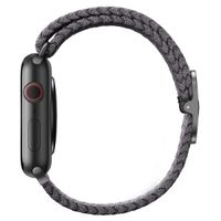 Uniq Aspen Braided bandje Apple Watch Series 1 t/m 10 / SE / Ultra (2) (44/45/46/49 mm) - Granite Grey